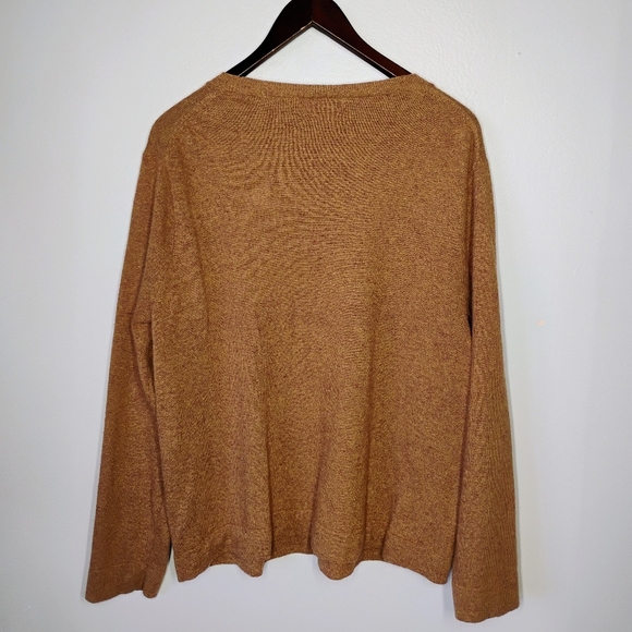 J Crew Teddie Merino Wool Pullover Sweater Brown Tan Minimalist Plus Size 2X - Picture 4 of 10